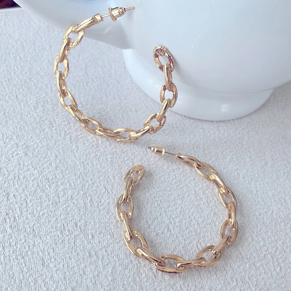 Biggie chain link hoop earrings